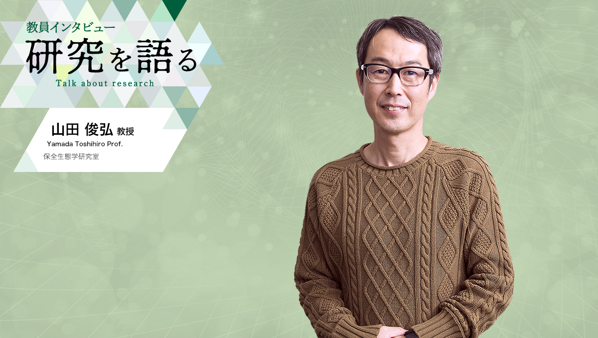 カバー写真：教員インタビュー　研究を語る　保全生態学研究室　山田俊弘教授